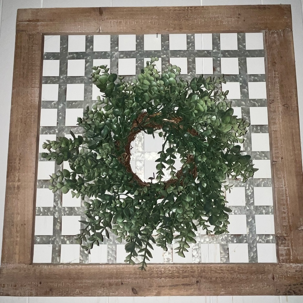 Rustic Greenery Wall Decor with Wooden Frame